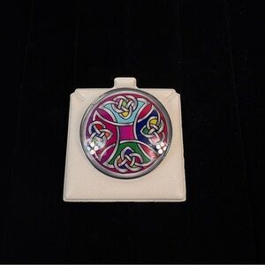 Solvar Ireland 🇮🇪 Crafted Colourful  Celtic Cross Brooch/Pin
